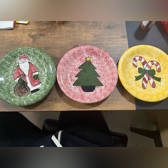 Other - Festive Holiday Plate Set - Santa, Christmas Tree, Candy Cane